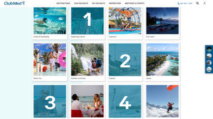 Club Med Sun Hub website close up