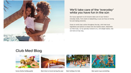 Club Med Sun Hub website close up